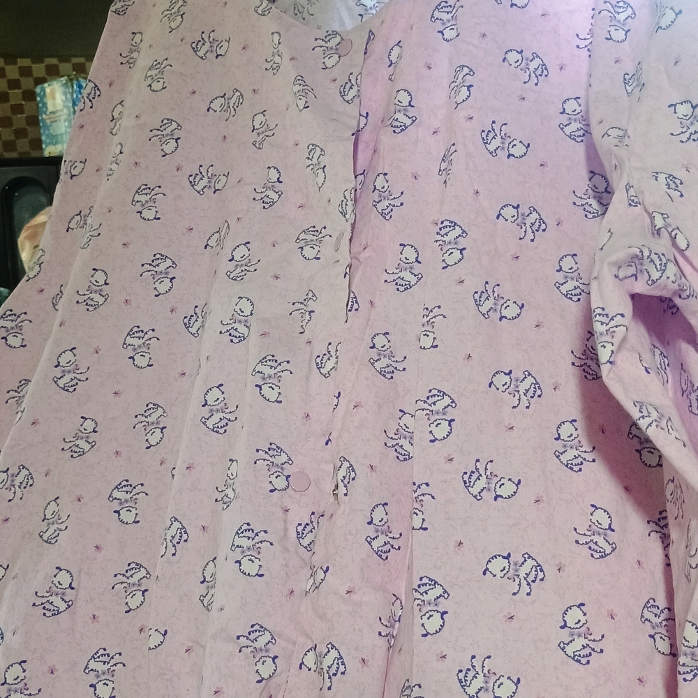 Scrub Star Long Sleeve W/ Baby Sheep Print  Pattern